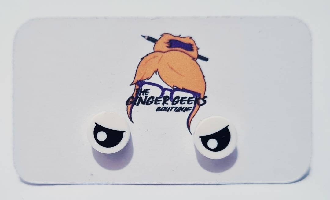 Lego (R) Angry Eyes Stud Earrings
