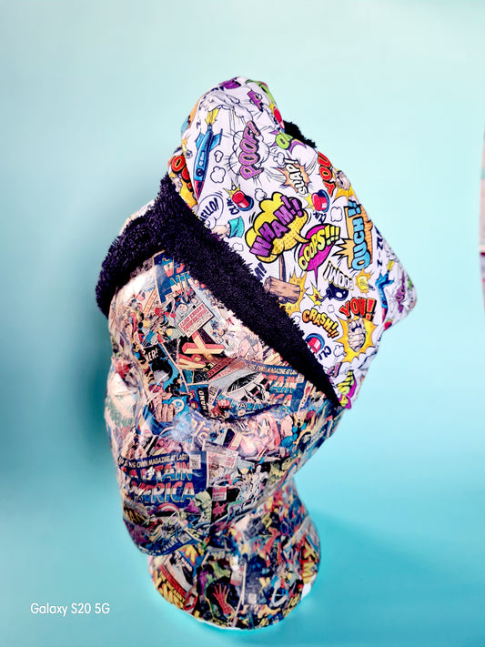COMIC BOOK Print Towel Hair Wrap