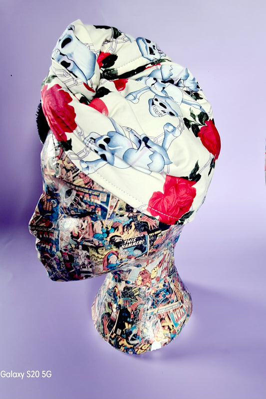SKULL AND ROSES Towel Hair Wrap
