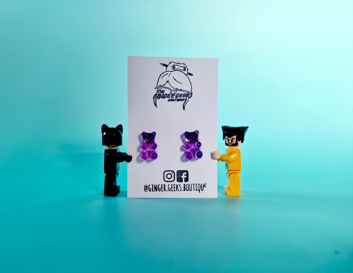 Purple Gummy Bear Studs