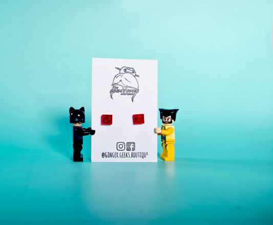 Transparent Red Square Lego (R) Studs