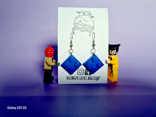 Blue Brick Earrings