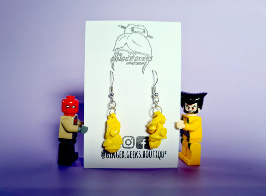 Yellow Twisted Brick Earrings