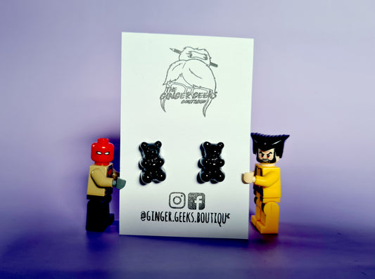 Black Gummy Bear Studs