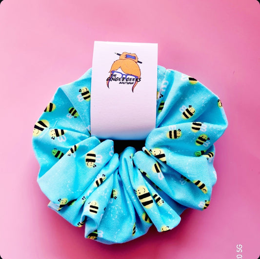 Cute Little Bees Print Scrunchie