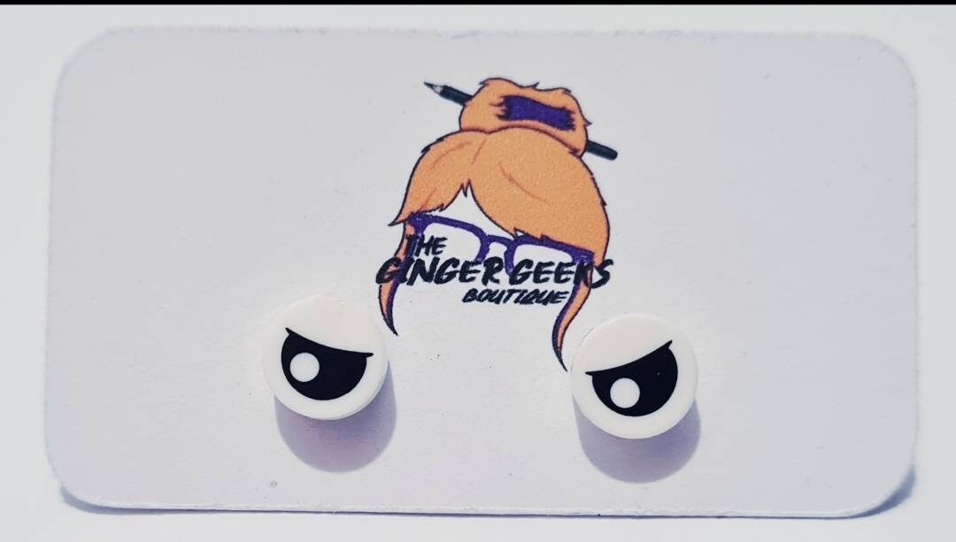 Lego (R) Angry Eyes Stud Earrings