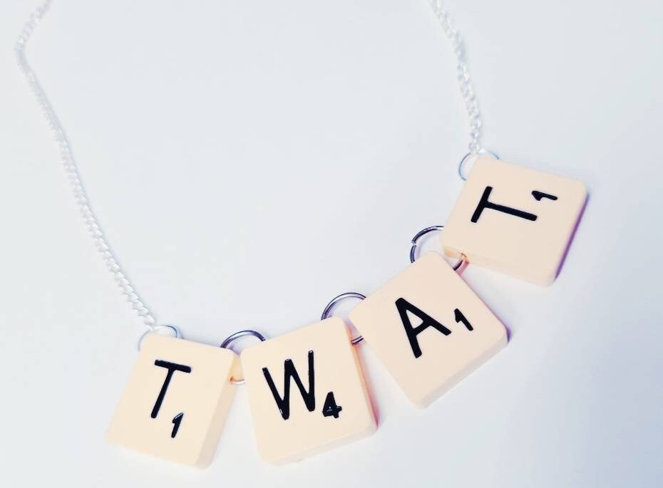 TWAT Scrabble® Necklace, sweary, adult, naughty
