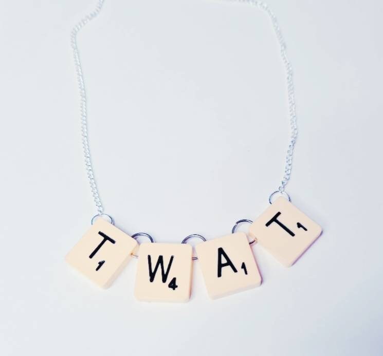 TWAT Scrabble® Necklace, sweary, adult, naughty